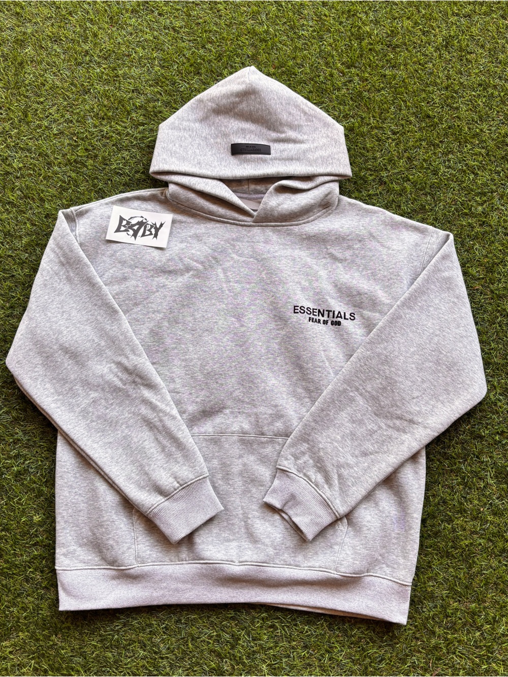 Essentials Light Gray Men's Hoodie with Subtle Chest Logo